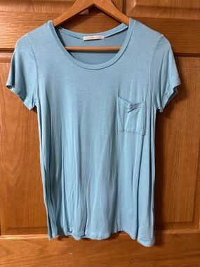 Light Blue Aqua Pocket Tee -